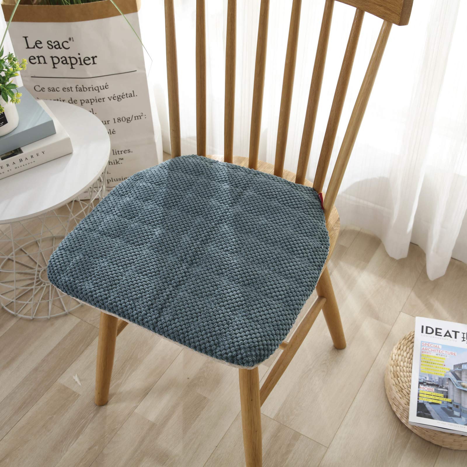 Cojines de silla que no se escurren almohadillas de pana gruesa contra el dolor de espalda