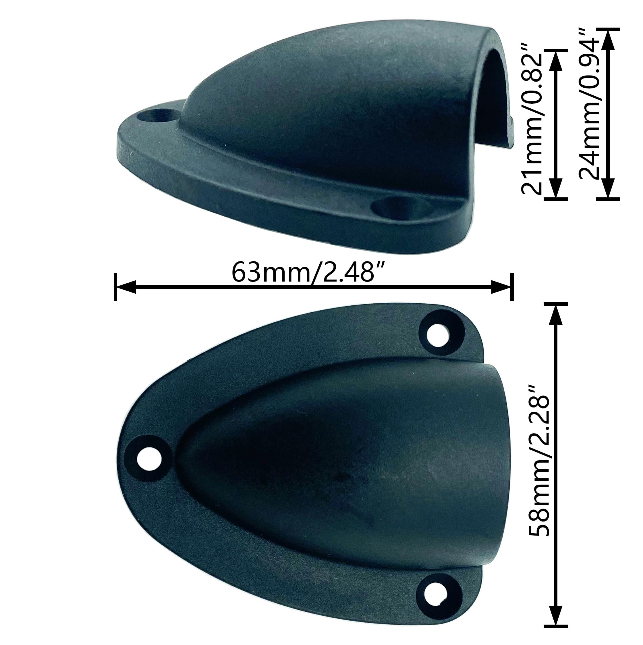 LEQMG Nylon Marine Cable Vent Cover,Black Clamshell Vent for Boat,Wire Vent Cover(4 Pcs)