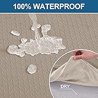 Vista 3 de Smiry Juego de 4 fundas de asiento impermeables para sillas de comedor, tela jacquard elástica, extraíble y lavable, fundas protectoras de asiento