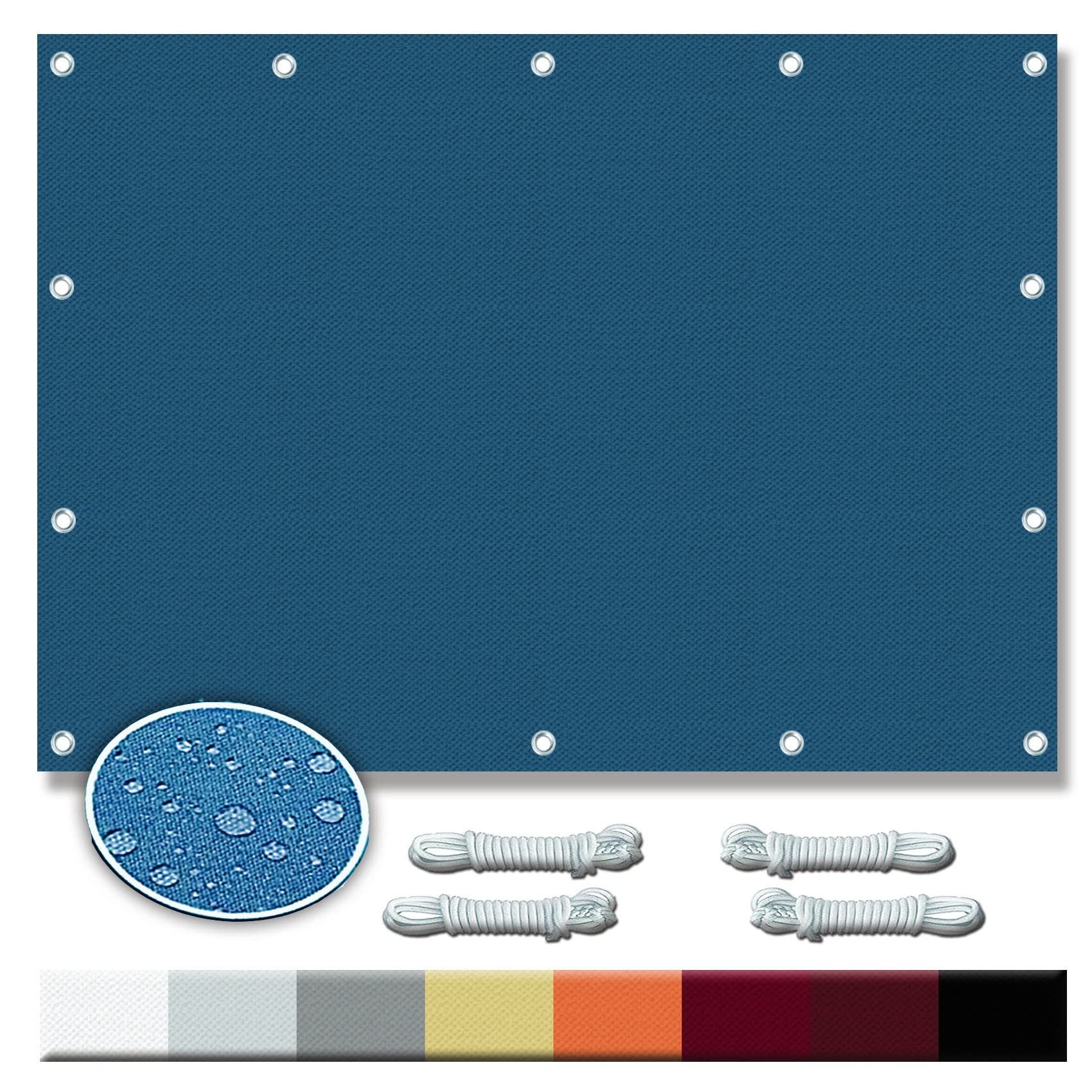 Voile d'ombrage rectangulaire 1.2x4m imperméable bleu foncé pour jardin