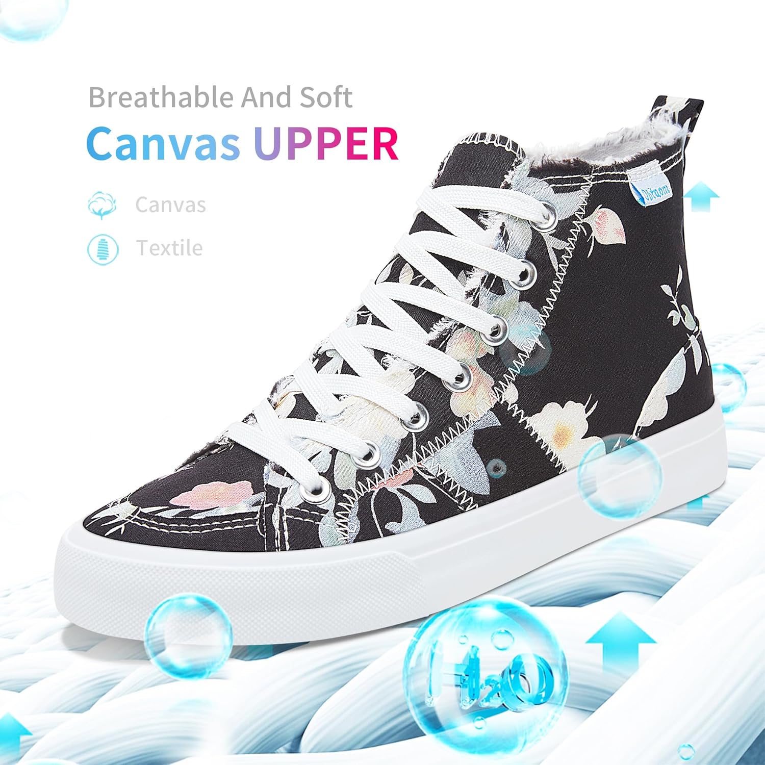 Obtaom Womens/Mens high top Canvas Shoes Play mid Calf Fashion Sneaker Casual lace up hi top Washed Canvas Shoes - Image 4