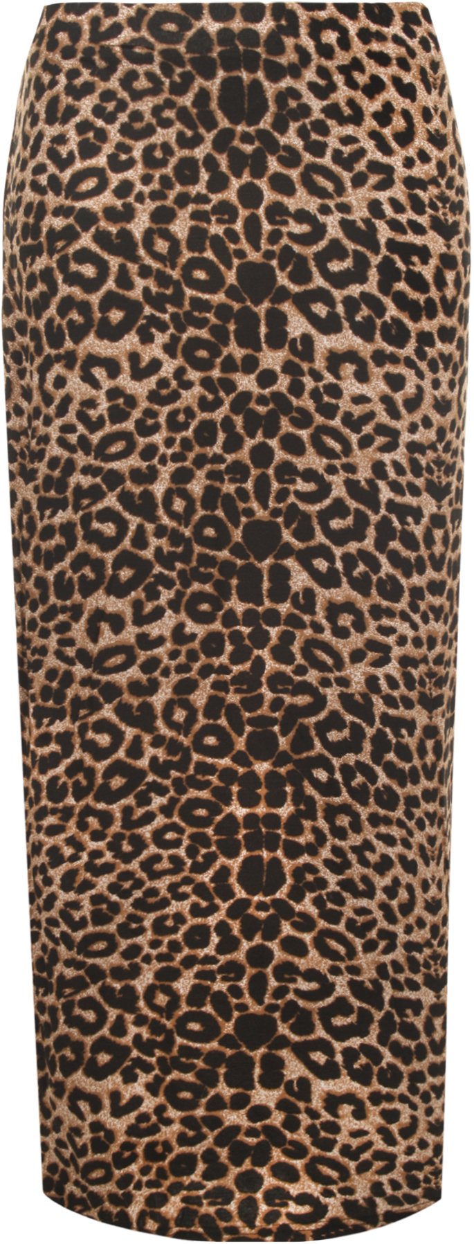 Wearall Women's Brown Animal Leopard Spot Print Long Stretch Maxi Skirt 14 - 18