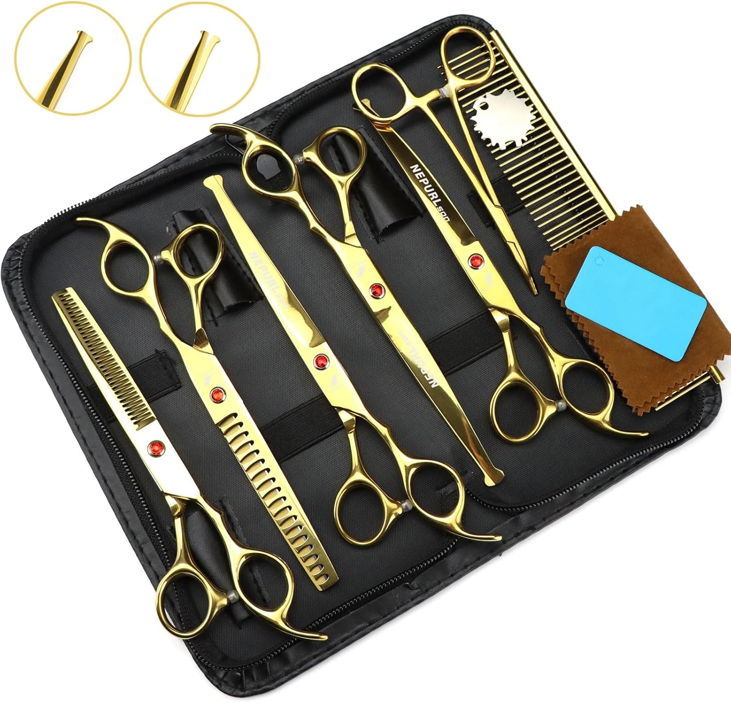 Professional 6.5Inch 5PCS Pet Grooming Scissors Kit Japan