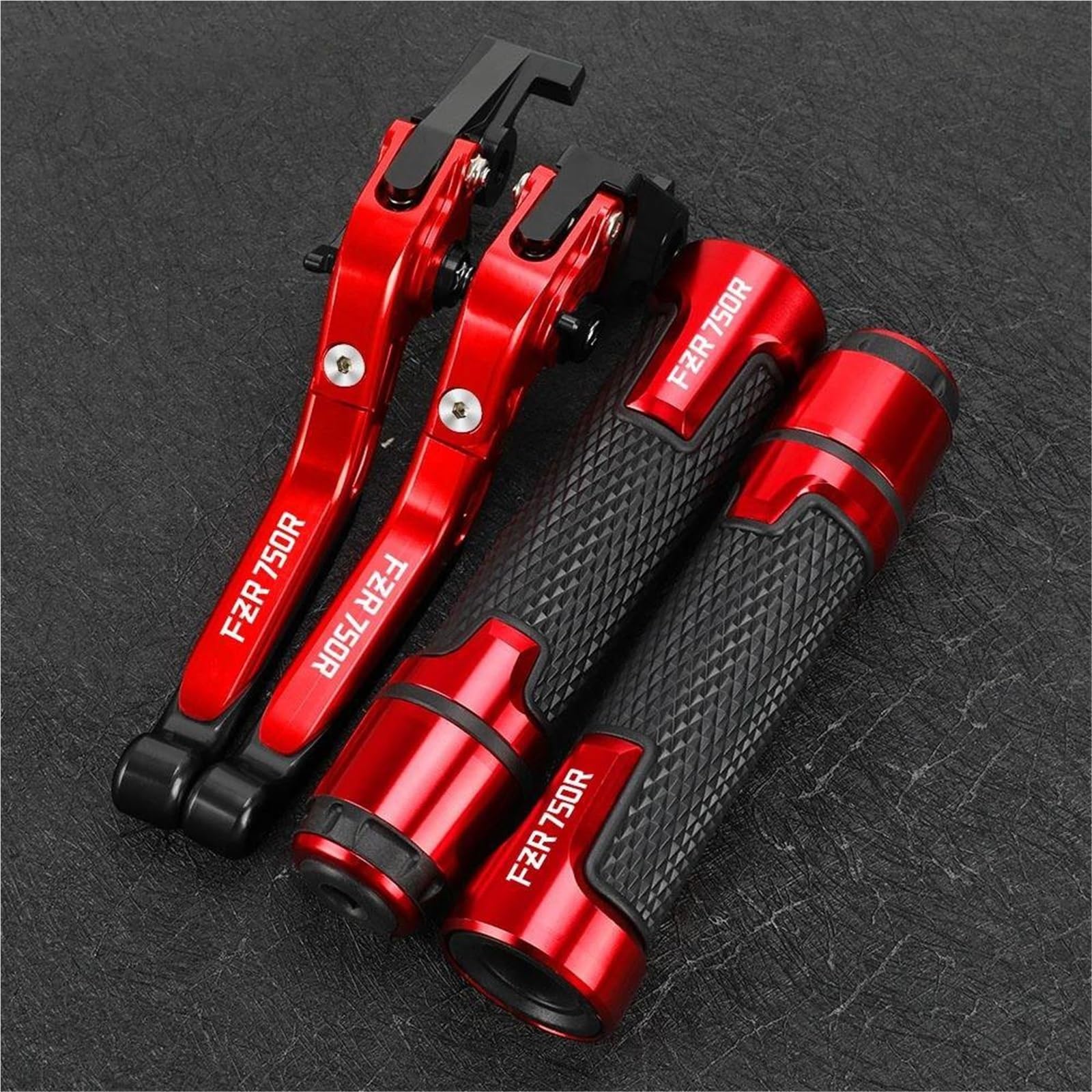 GQUIKGW Replace Brake Clutch Levers Motorcycle Parts Handles Adjustable Folding Extendable for Y-AMAHA for Genesis FZR750R 1987-1998(Red 3)