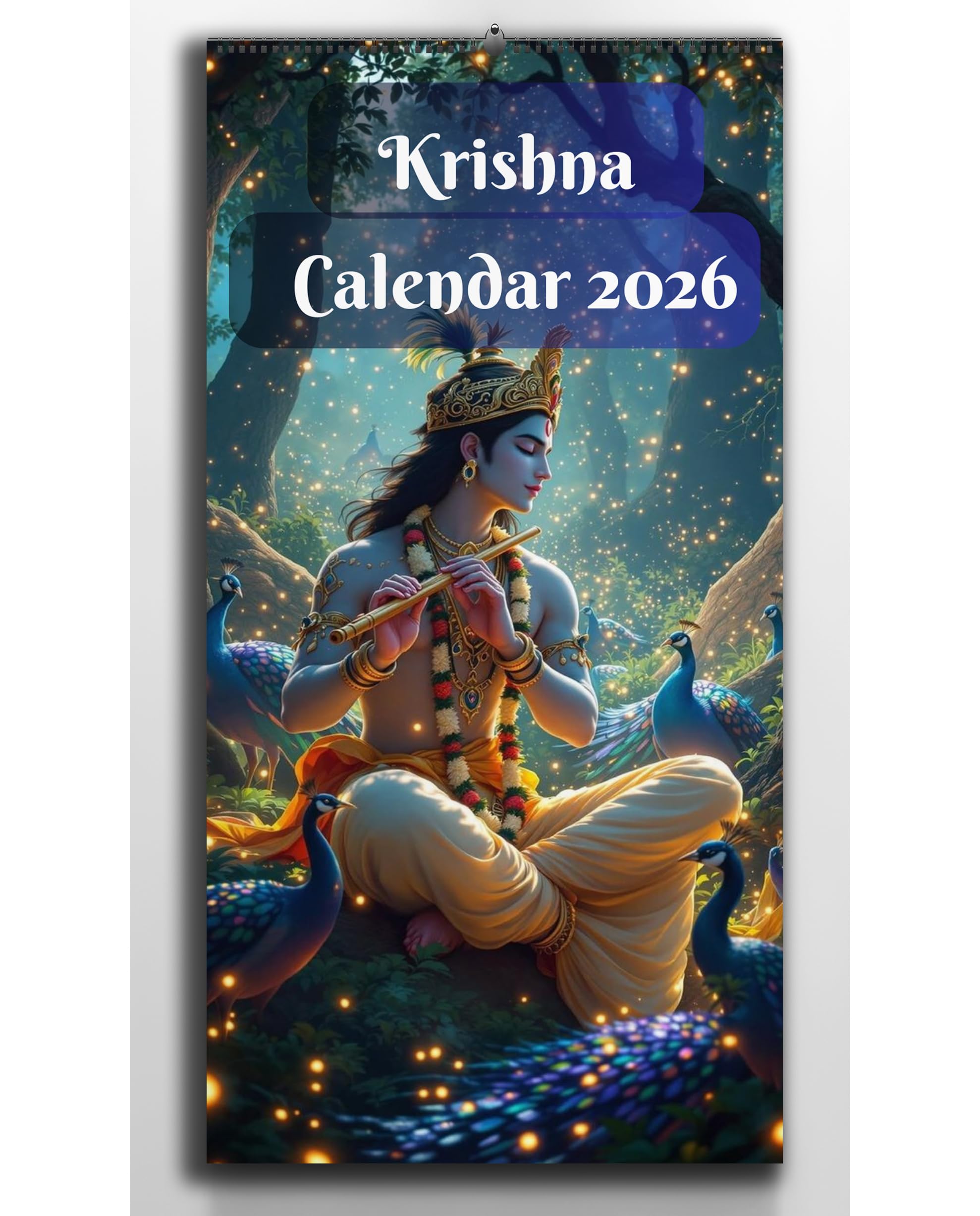Beautiful Krishna Wall Hanging Small Calendar 2026, Beautiful Krishna illustration, Small Calendar 15x30 cm-image-43