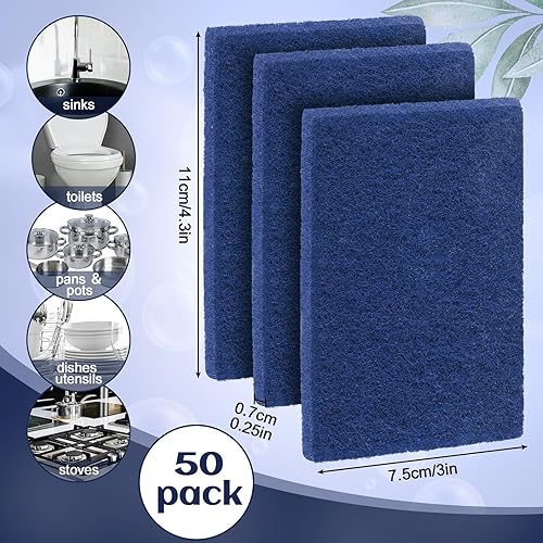 Miniatura 2 de Hoolerry 100 almohadillas resistentes para fregar, no rayan, para el hogar, para limpiar sartén, reutilizables, antigrasa, para platos y parrillas