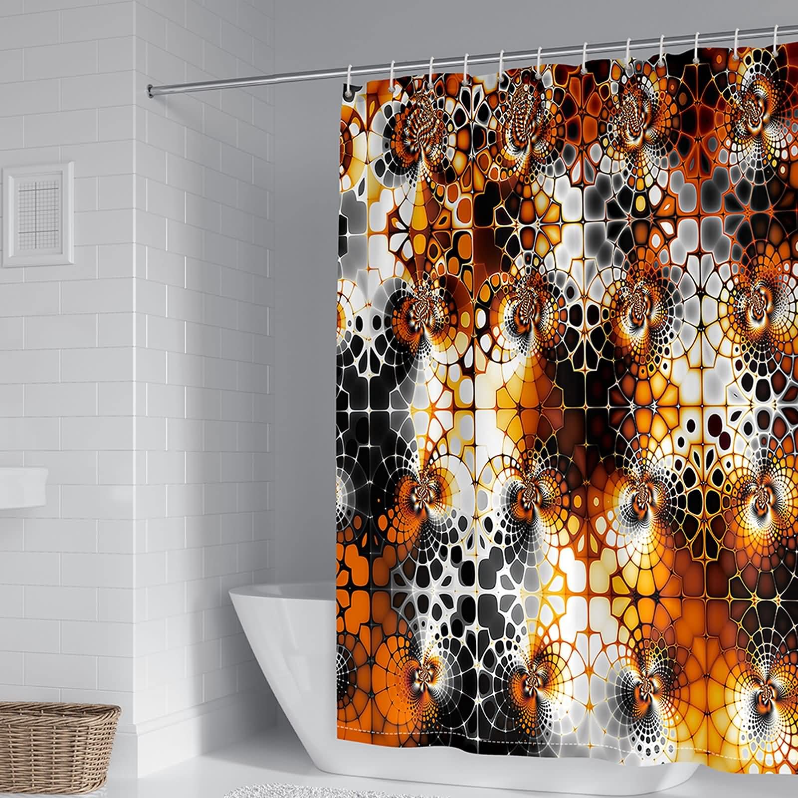 Rideau de douche anti moisissure 165x200cm résistant à l'eau en polyester vintage