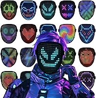Vista 1 de LED Mask, Light Up Mask with Gesture Sensing for Festival Dj Cosplay Masquerade Part Christmas Birthday Gifts for Kids