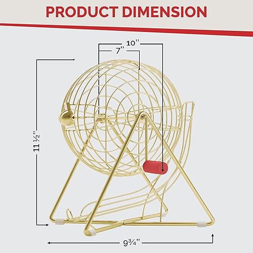 Miniatura 3 de MR CHIPS Juego de bingo profesional con jaula de acero, bolas eternas de 7/8 pulgadas, 18 tarjetas y 1,300