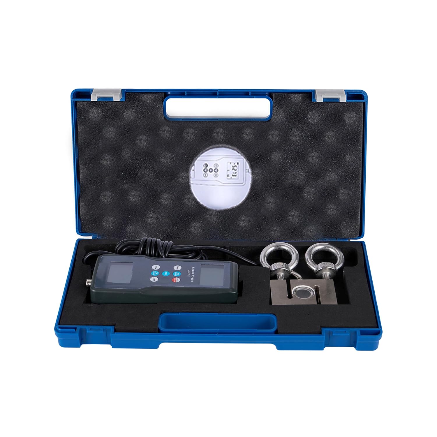 FM-207-1000K Digital Force Gauge Push Pull Gauge Tester Meter 3 Measurement Units N, kg, lb with Data Memory Function and External Loadcell Sensor | Force Range ±1000 kgf, ±9800 N, ±2200 Lbf