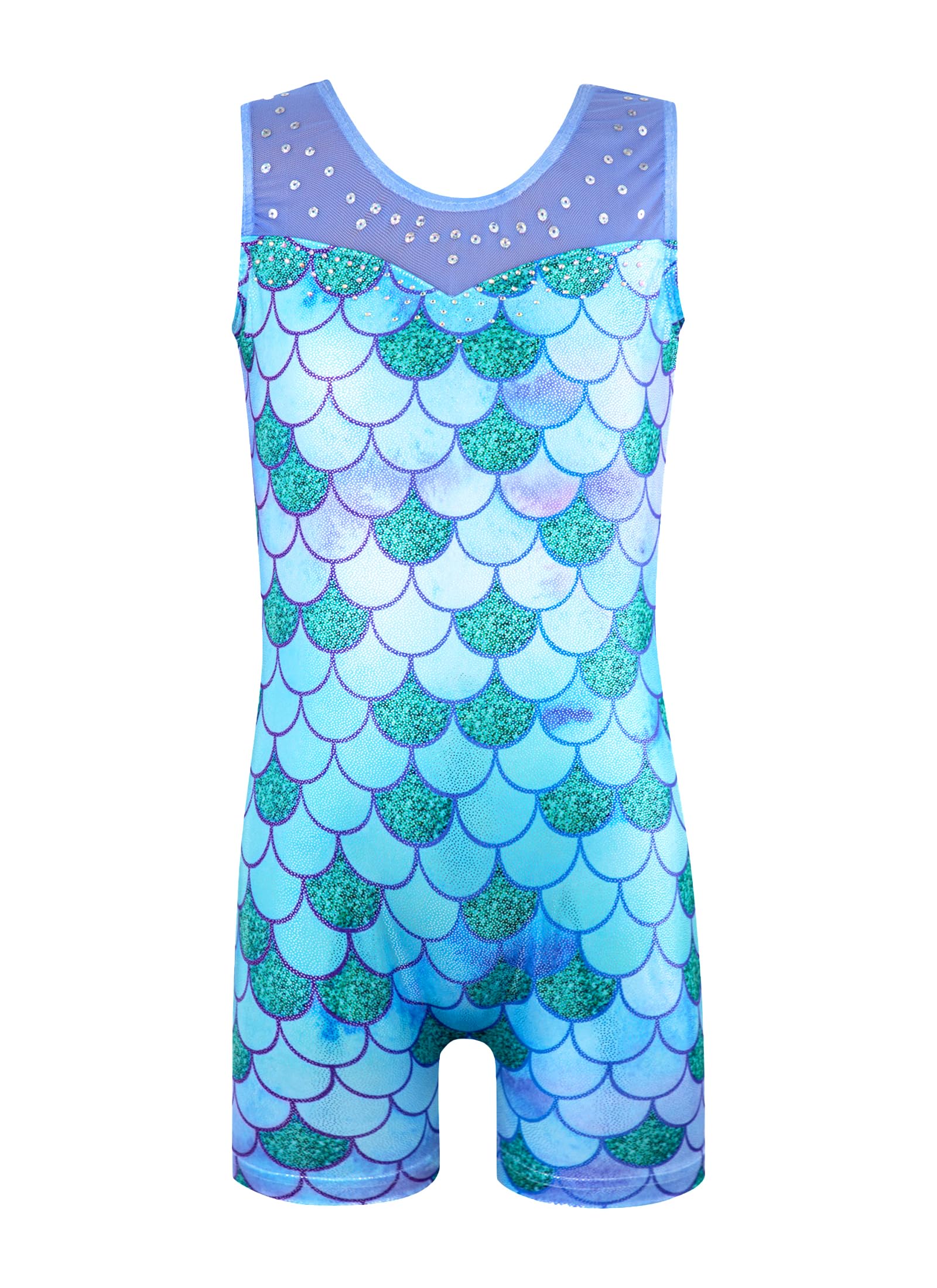 HOZIY Leotards for Girls Gymnastics Kids Children Biketard Snowflake Ribbon Blue Purple Hot Pink Sparkle