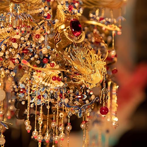 Miniatura 3 de MU Phoenix Crown - Rompecabezas de metal 3D kit de modelo de corona de gemas antiguas chinas para adultos regalo de boda decoración del hogar