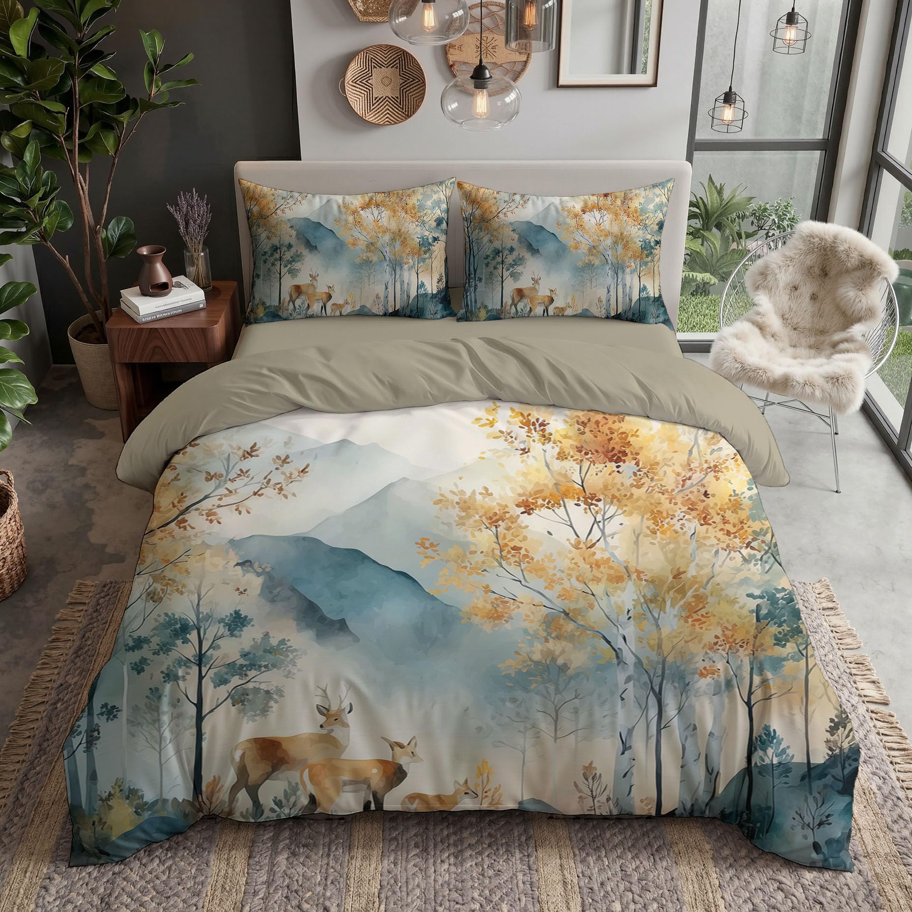 Housse de couette 200x200cm fermeture éclair anti-glissement parure de lit
