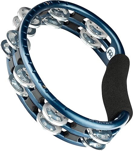 Meinl Percussion Instrumento musical tradicional de pandereta de mano para grabación o en vivo, no fabricado en China, Jingles de doble fila, 2 años