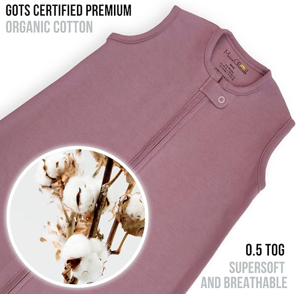 Mama Cheetah Baby Sleep Sack 0.5 TOG, Organic Cotton Baby Wearable Blanket, Swaddle Transition Baby Sleeping Bag, Boy Girl Newborn Infant, L (12-18 Month), 3-Pack - 3