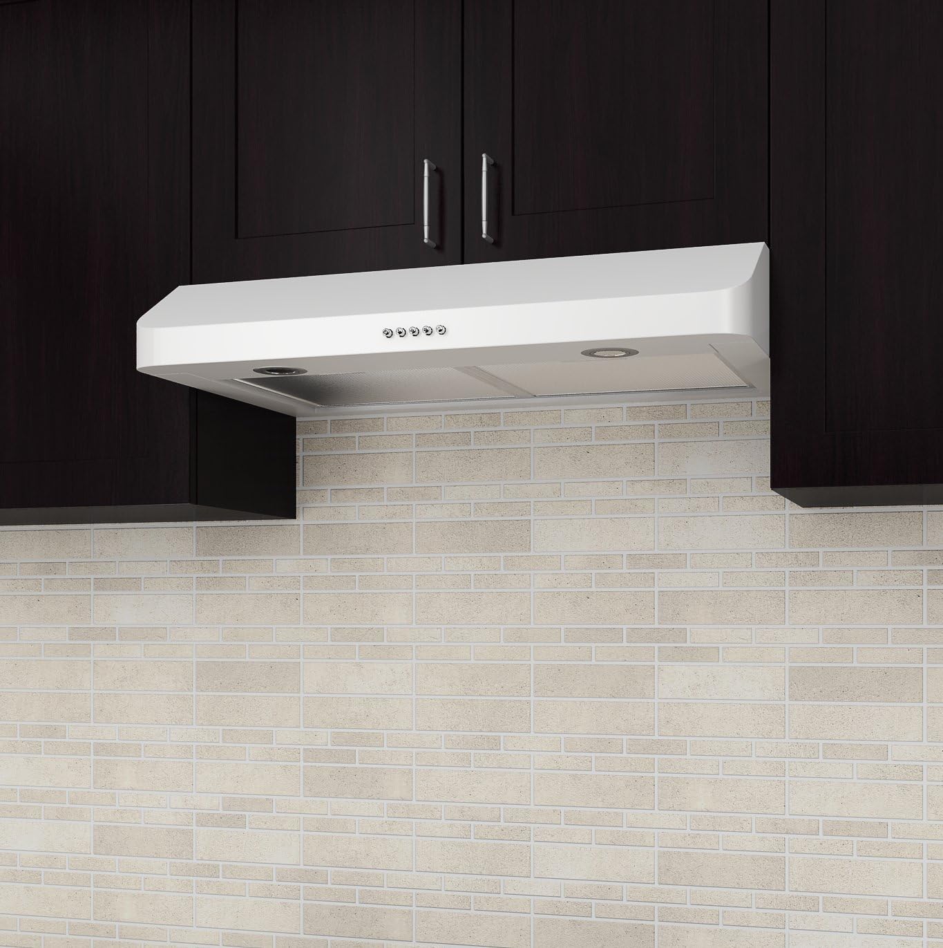 Ancona Slim DW1R 280 CFM Under Cabinet Range Hood, 30-Inch, White (AN-1225)