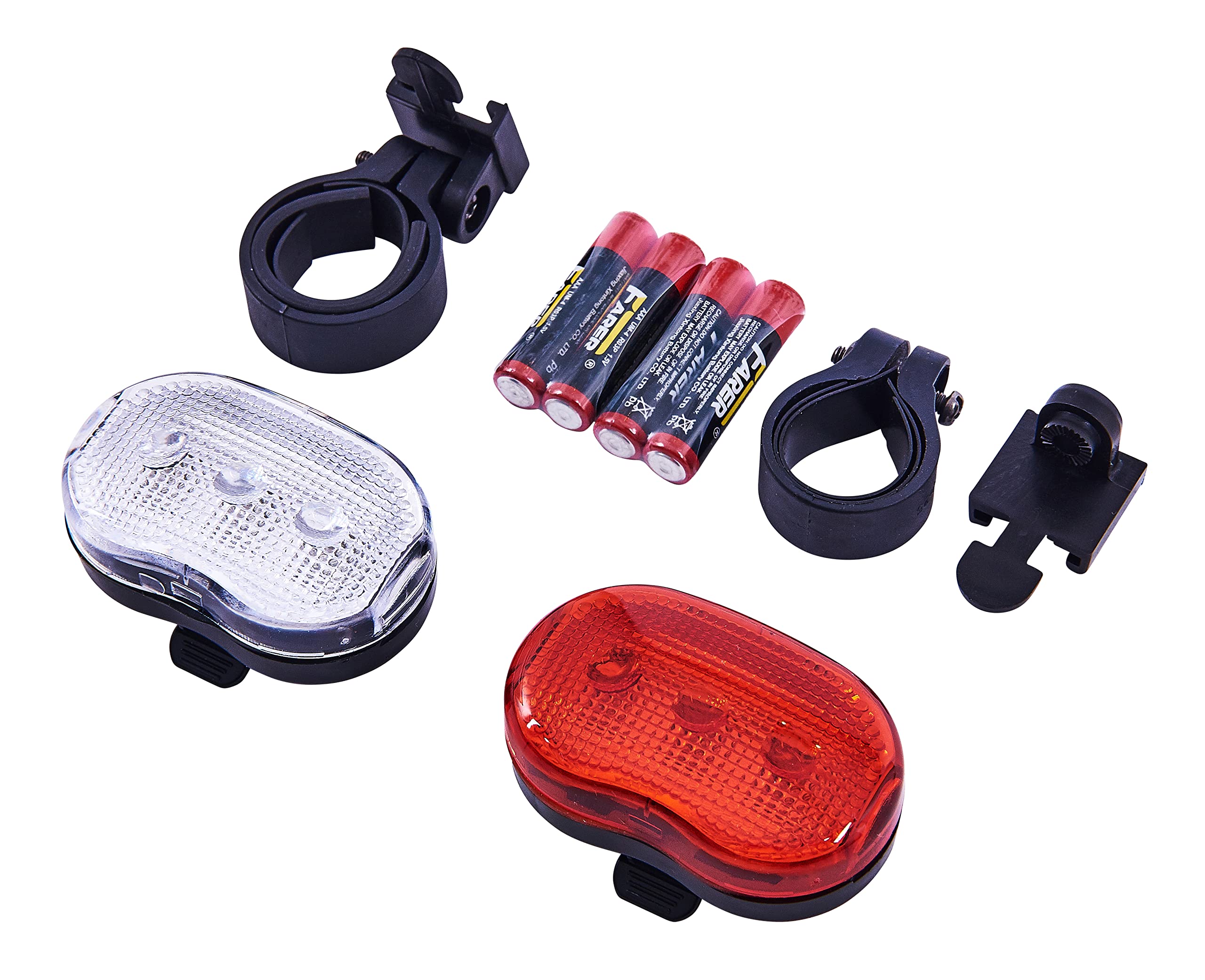 Amtech 2pc Bicycle Flash Light Set, SMD LEDs with Steady/Flash Modes & Brackets, Ideal for Day/Night Road Visibility
