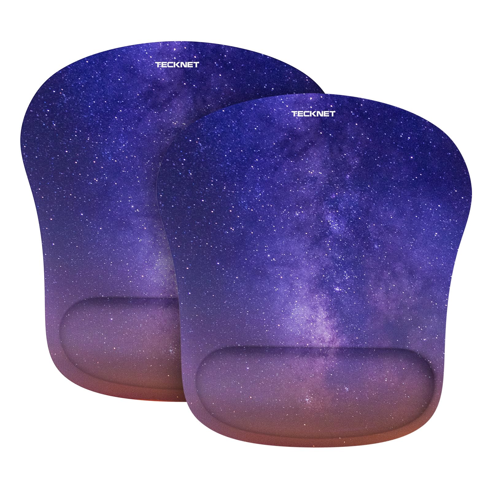 TECKNET Mauspad mit Gelkissen, Memory Foam Mousepad Ergonomisches Wasserdicht Komfort Mausmatte mit Handgelenkpolster Handauflage für Alle Maus Offfice Heim Computer Laptop, 2 Pack