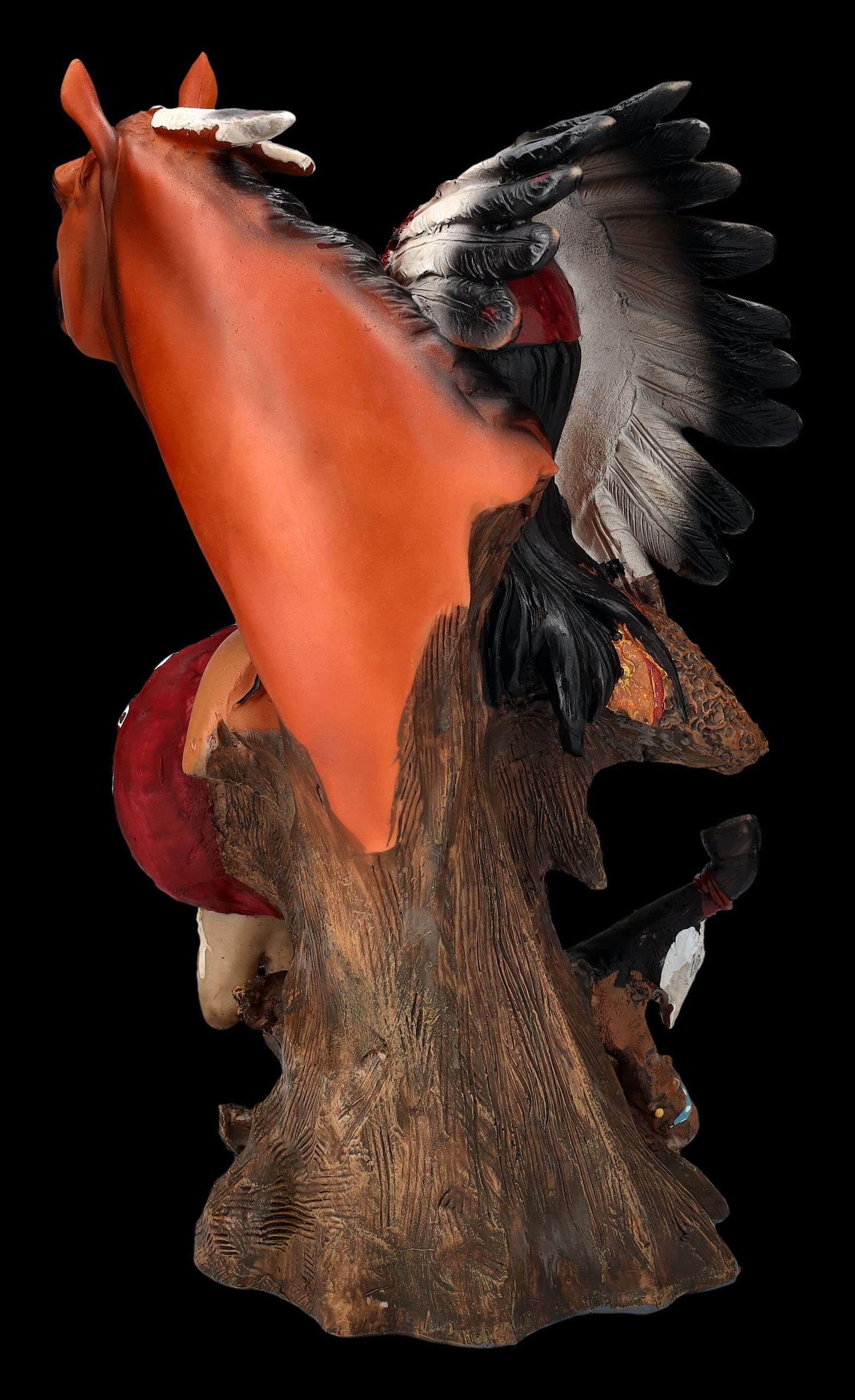 Figurine indienne Buste de chef avec cheval Wester Far West Cowboy