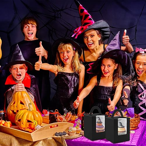 Vista 9 de Lainrrew Cajas para magdalenas, 30 cajas individuales para cupcakes, recipientes individuales para magdalenas, contenedores de pastelería con Verde