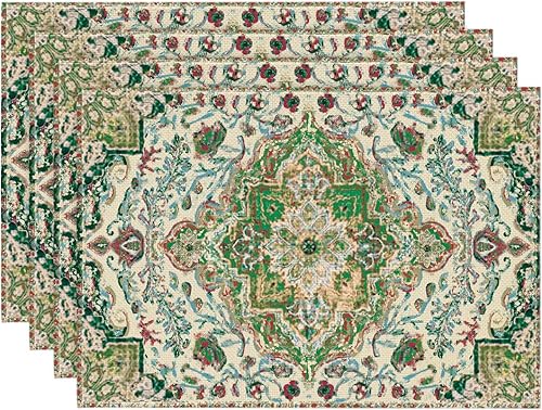 Artoid Mode Juego de 4 manteles individuales bohemios para decoración de mesa de otoño para decoración del hogar, fiesta, comedor, 12 x 18 pulgadas