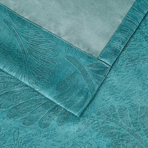 Miniatura 8 de WARM HOME DESIGNS Par de 2 paneles divisores de ambientes extra anchos de 108 x 120 pulgadas en relieve con hojas 3D. Las cortinas de piso a techo