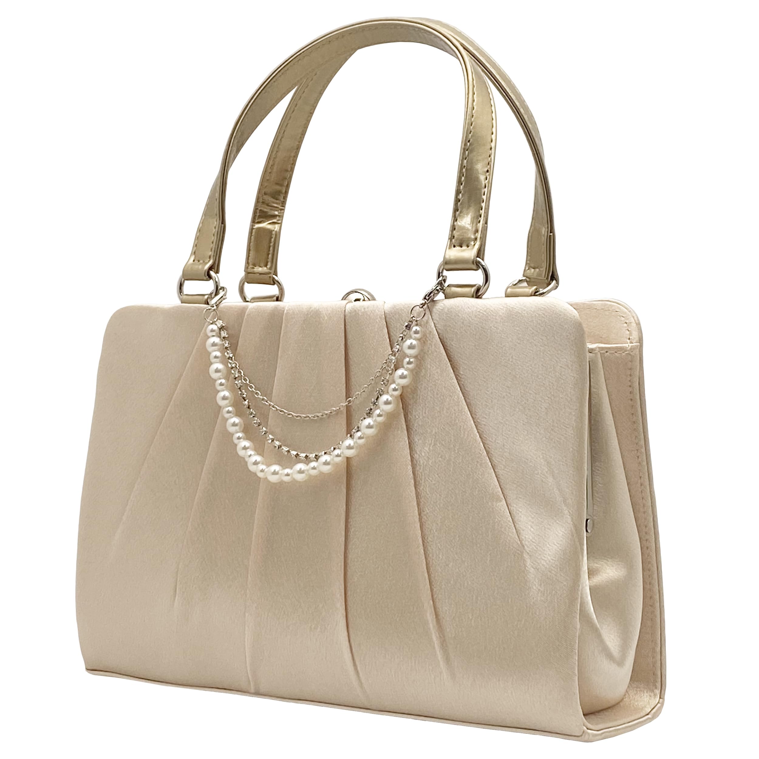 新品半額以下！がま口 ハンドバッグ＊卒業 入学 結婚 式典 パーティー 冠婚葬祭 パーティーバッグ 結婚式 大きめ 冠婚葬祭 バッグ 普段使い