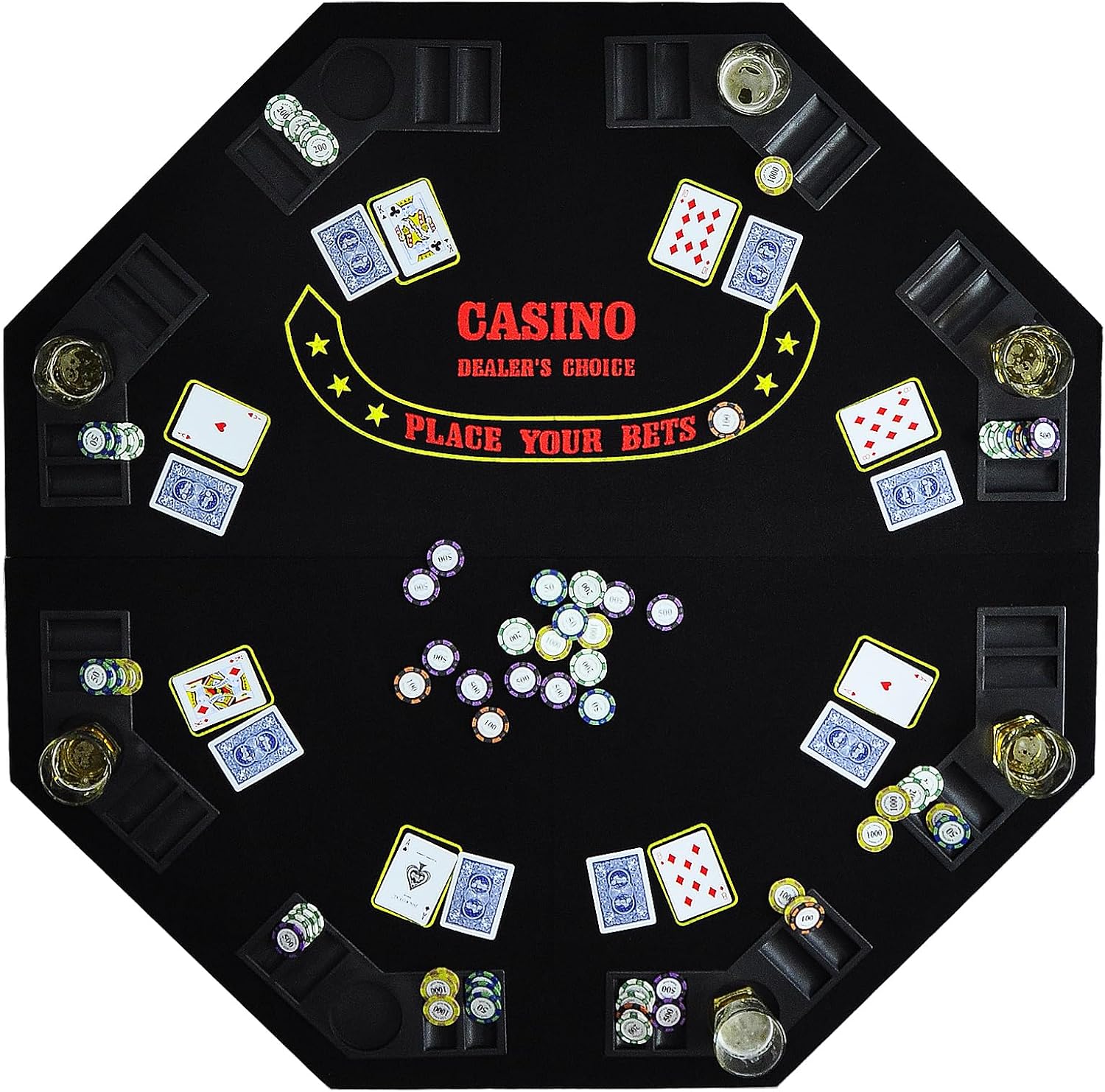 FURUISEN 48'' Foldable Poker Table, 8Player, Texas