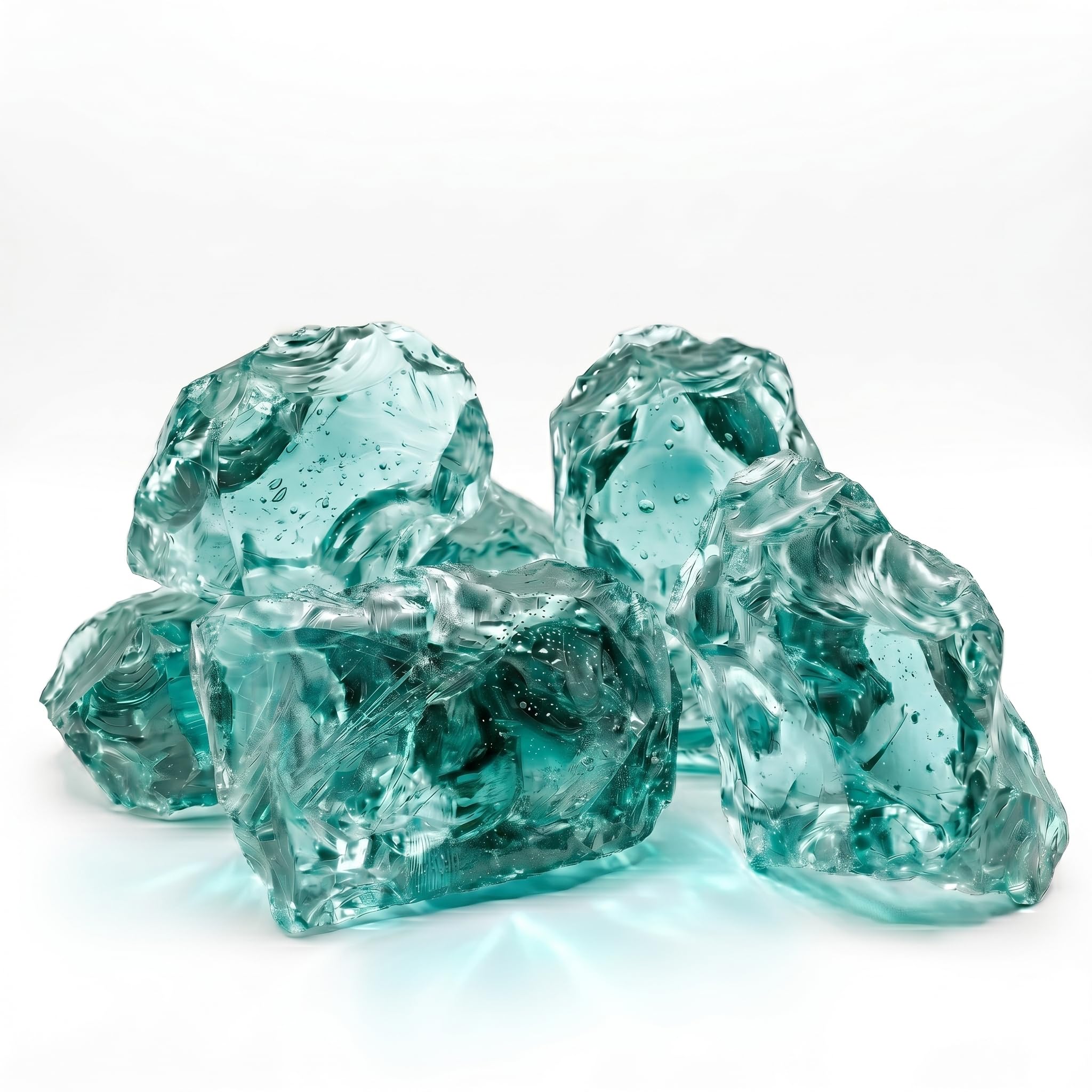 Glassteine Türkis für Garten & Aquarium 10 kg - Deko Glassteine für Gabionen, Vasen & Blumentöpfe 8-12 cm - Hochwertige Glasbrocken 100% Recycelt, UV-Beständig & Wetterfest