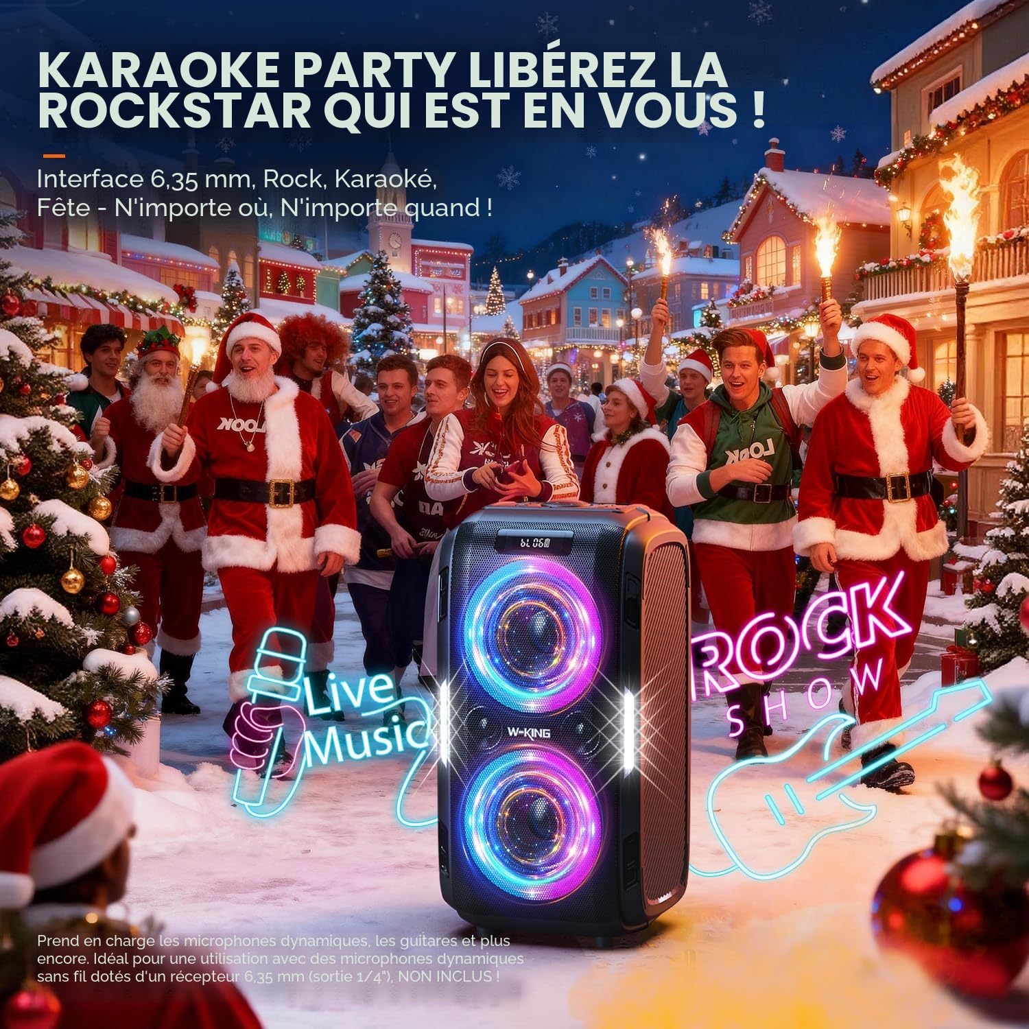 W-KING 270W Peak Enceinte Bluetooth Puissante Grand Party Haut-Parleur Box