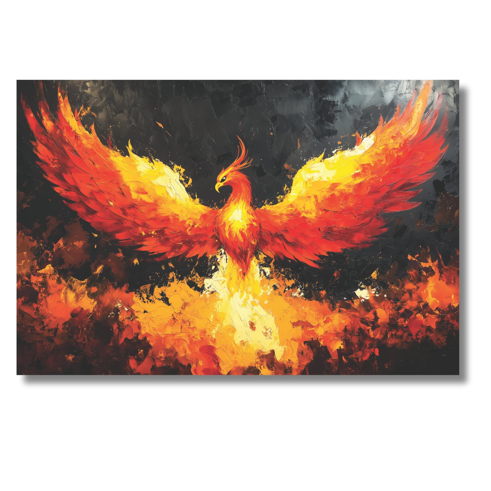 Phoenix Bird Painting vastu [ Without Frame ] | Rising Phoenix wall Painting | finix Bird Photo | phinix Bird Painting for vastu | Size 36 inch L by 24 inch H-image-8