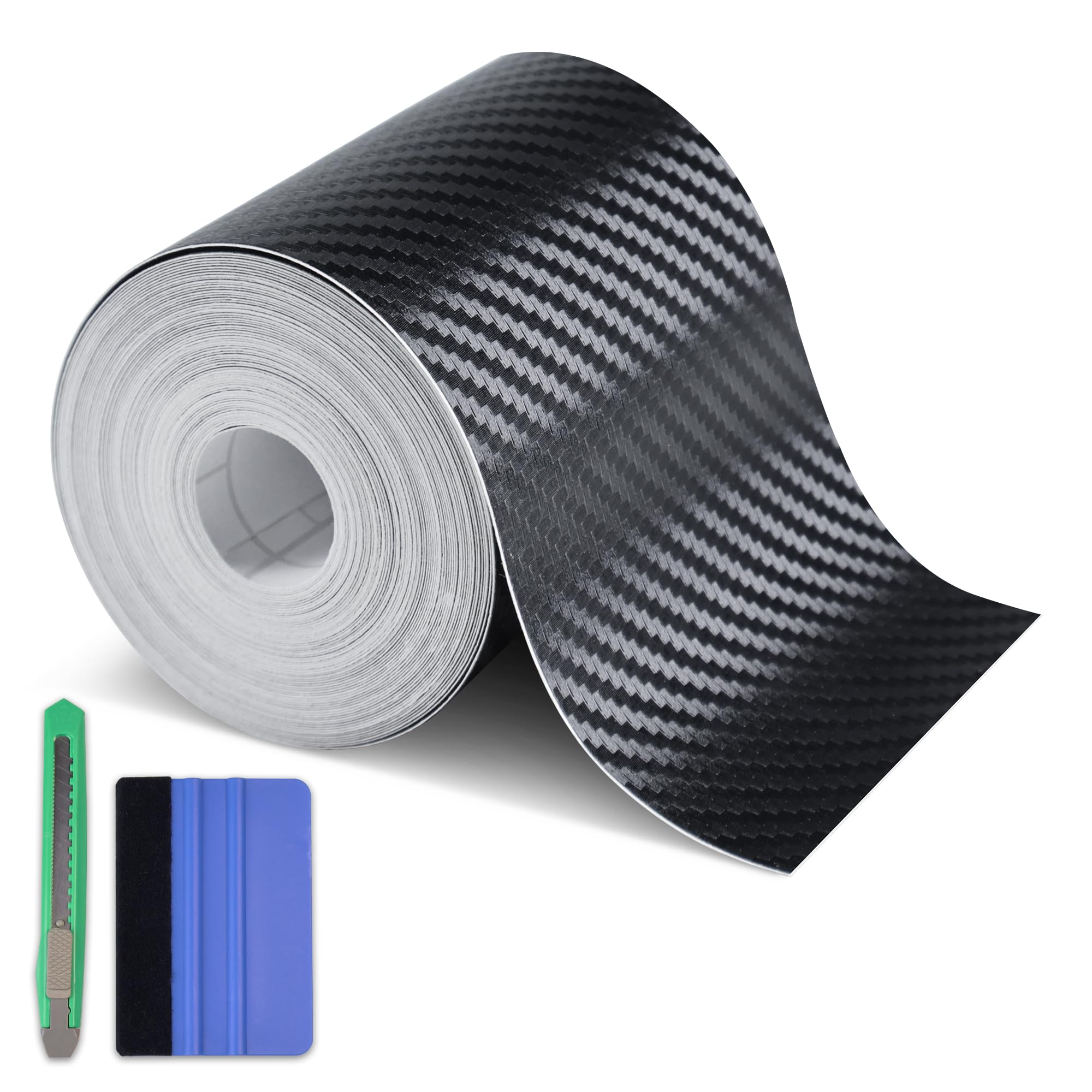 Arespark Bike Frame Protection Tape, Bicycle Frame Protector Paint Film Bike Decals Stickers, 3D Black Carbon Fiber Vinyl Wrap Pattern Frame Guard Wrap for Mountain/Road/Ebike(3in x 30ft)