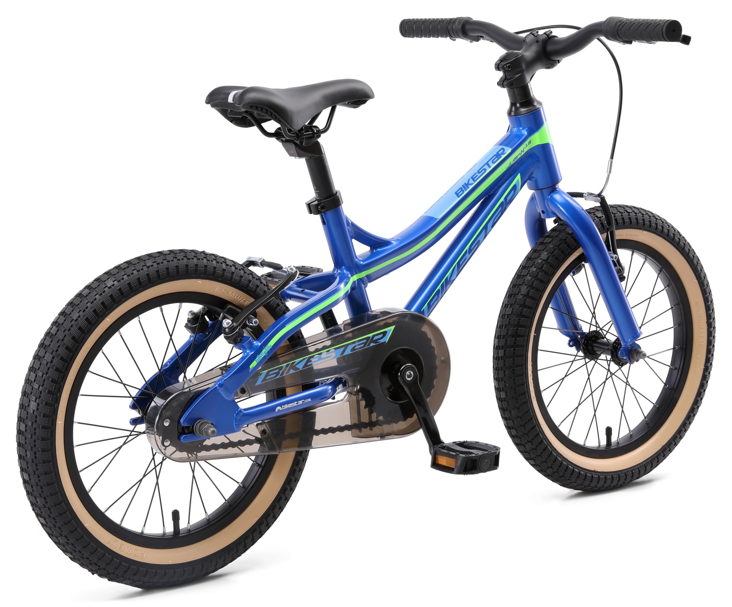 BIKESTAR Vélo Enfant en Aluminium pour Garcons et Filles de 4-5 Ans | Bicyclette Enfant 16 Pouces vélo de Montagne avec Freins en V | Bleu Vert