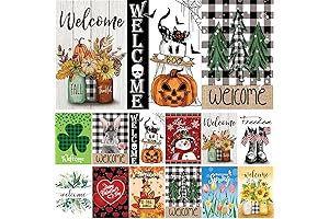 Seasonal Garden Flags Set of 12 for Outdoor Decorations