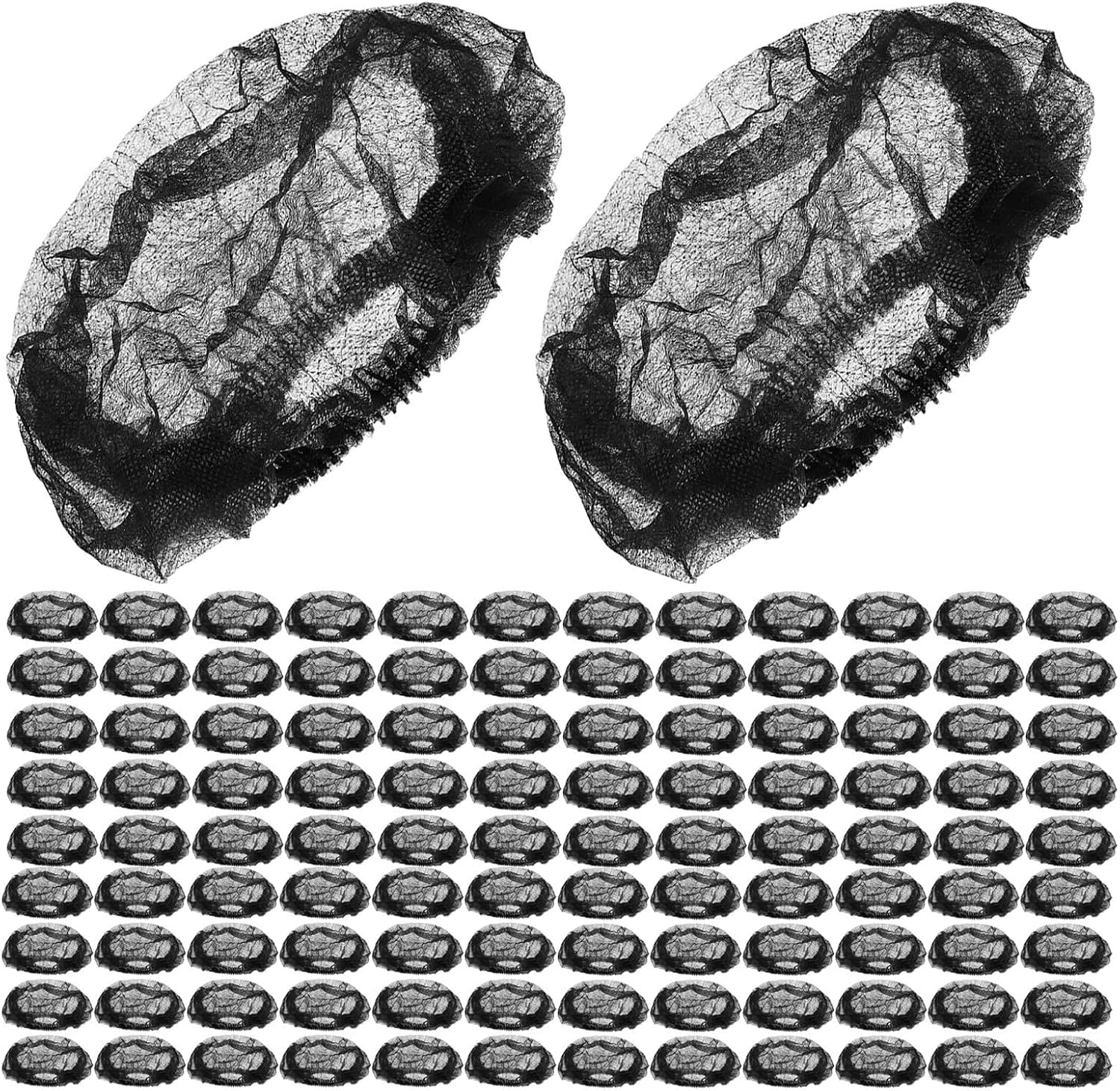 Hair and Non-woven for 200pcs Nets Food Service Disposable, Lightweight Breathable Mesh Caps Elastic Edge, Convenient Disposable Use, Black 19 Inch Hair Covers Cooking