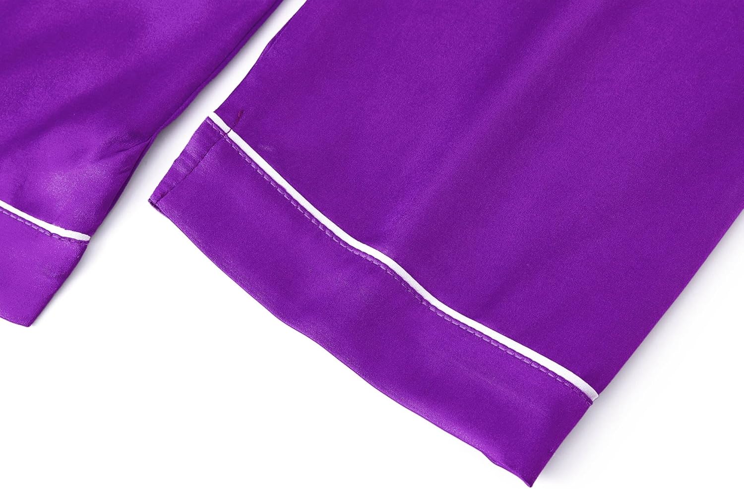 Tebbis Satin Pajamas for Girls - Neon Pink Cute Silky Short Sleeves & Pants Sleepwear PJ Set Size 6/7-16 - Image 6