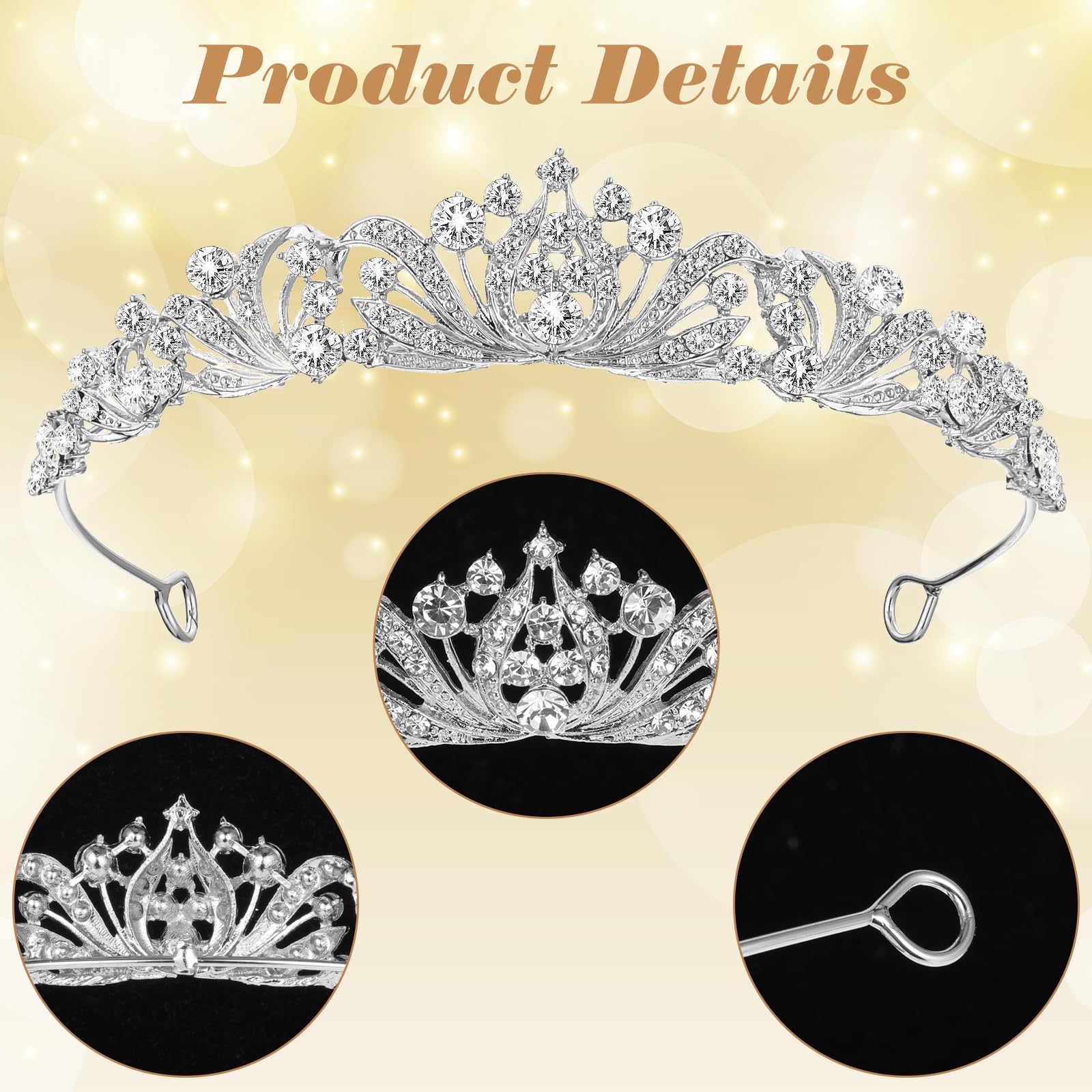 TIESOME Kryształ górski diadem korona opaska na głowę księżniczka elegancka korona ślubne opaski na głowę studniówka przyjęcie urodzinowe Halloween akcesoria do włosów biżuteria prezenty dla kobiet
