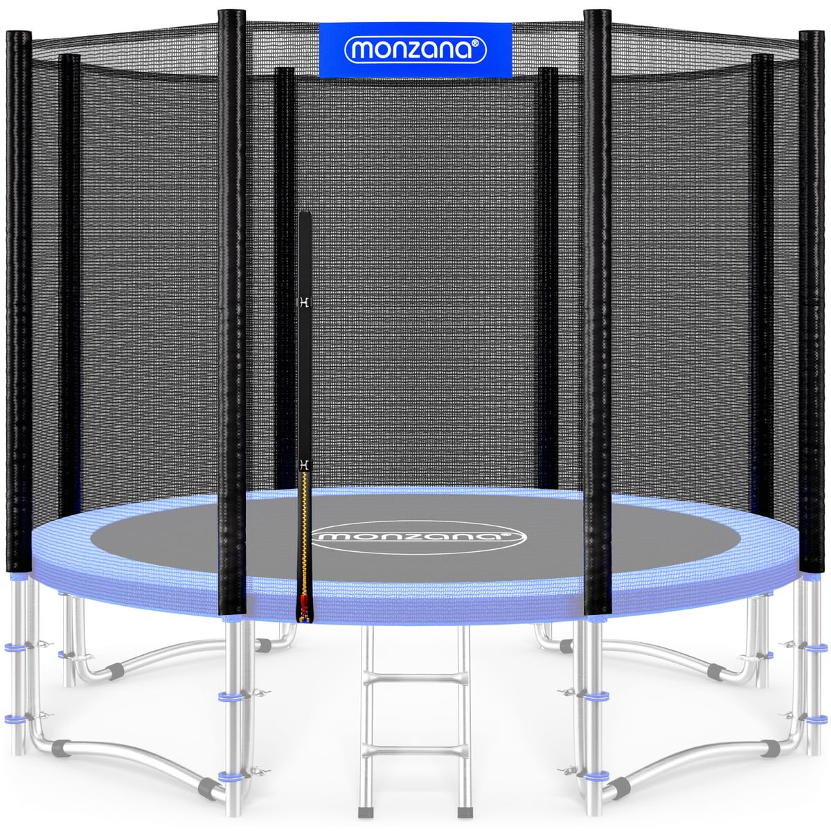 Monzana® Sicherheitsnetz Trampolin Ø 183/244/305/366/427 cm 6-8 Stangen UV-beständig Trampolinnetz Trampolinschutz