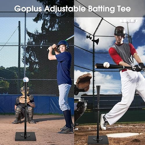 Miniatura 6 de Goplus Camisetas de béisbol para batear, camiseta de bateo ajustable, resistente, para softbol, viajes, portátil, con soporte de trípode, para