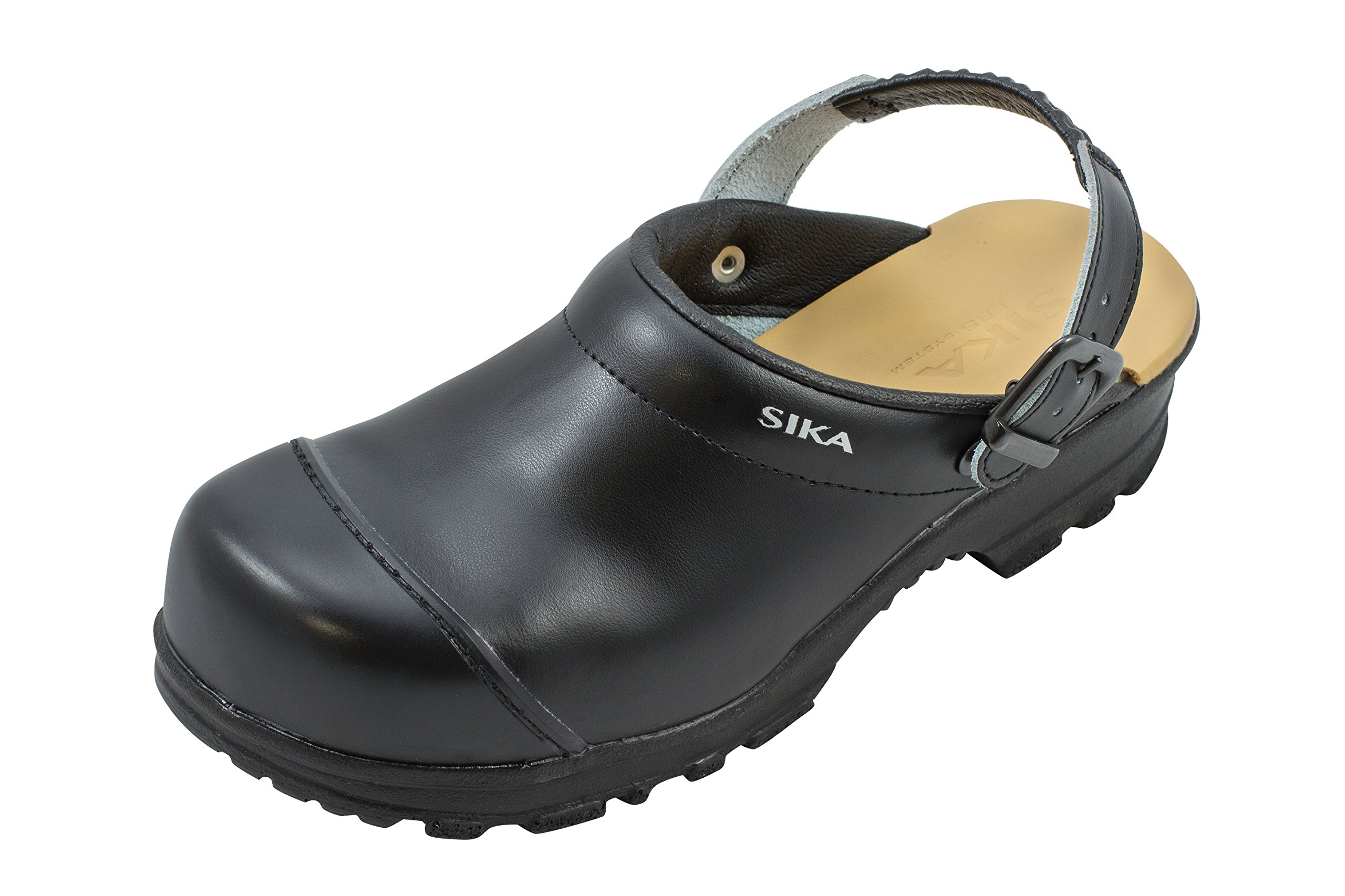 SIKA Unisex-Clogs für medizinisches Pflegepersonal, Sicherheitsschuhe für Küchenpersonal mit Zehenkappe, rutschfeste Clogs für Krankenhäuser, leichte Lederschuhe, bequeme Schuhe für das Gastgewerbe (HORECA)