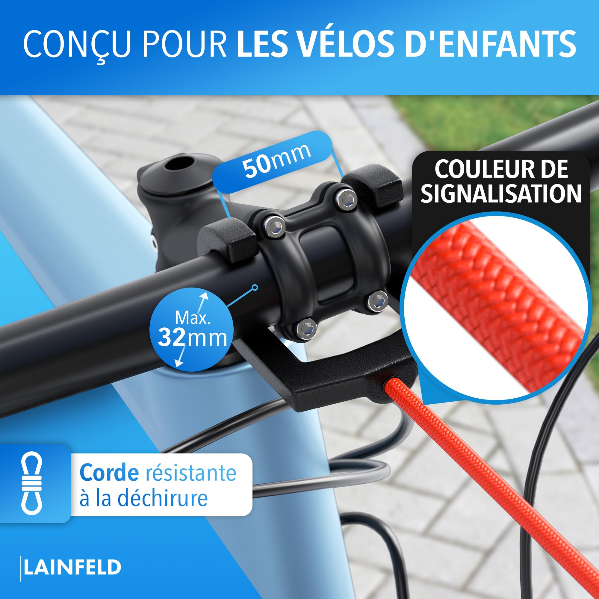 LAINFELD Câble de remorquage pour vélo