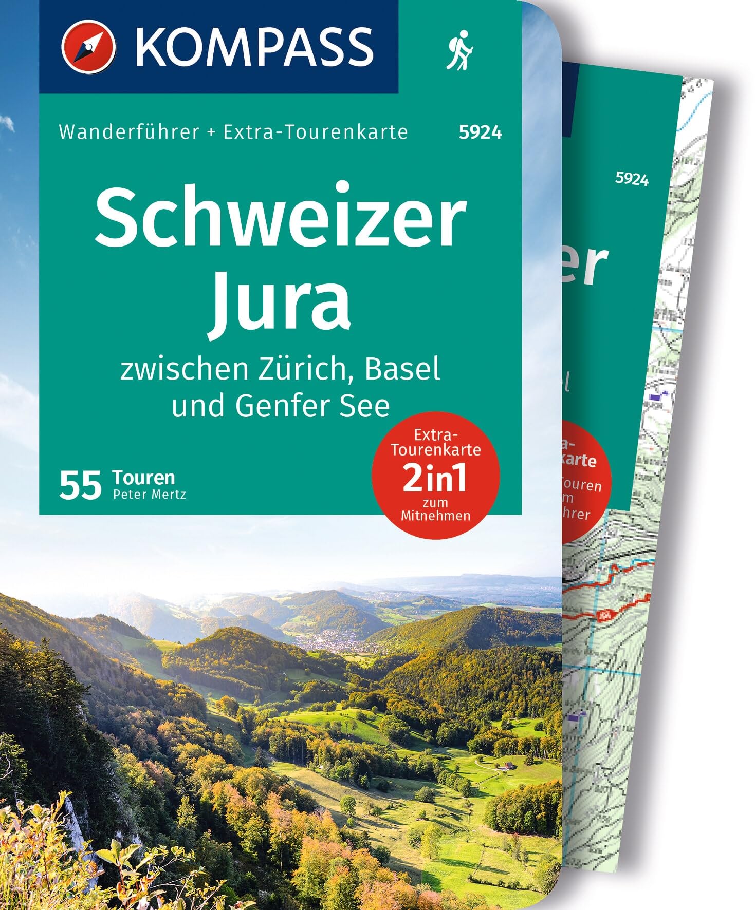 KOMPASS Wanderführer Schweizer Jura, 55 Touren mit Extra-Tourenkarte: GPS-Daten zum Download