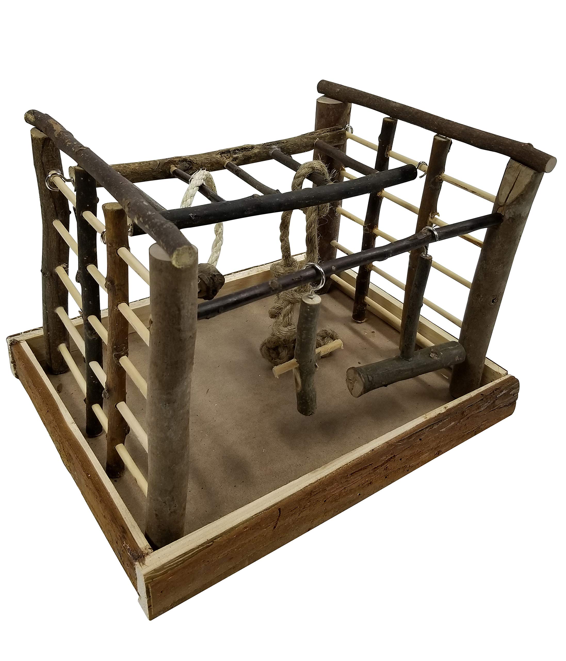 Dehner Matchfield Bird Accessories Toy Approx. 35 x 29 x 25 cm, Wood/Sisal, Natural, Pack of 1