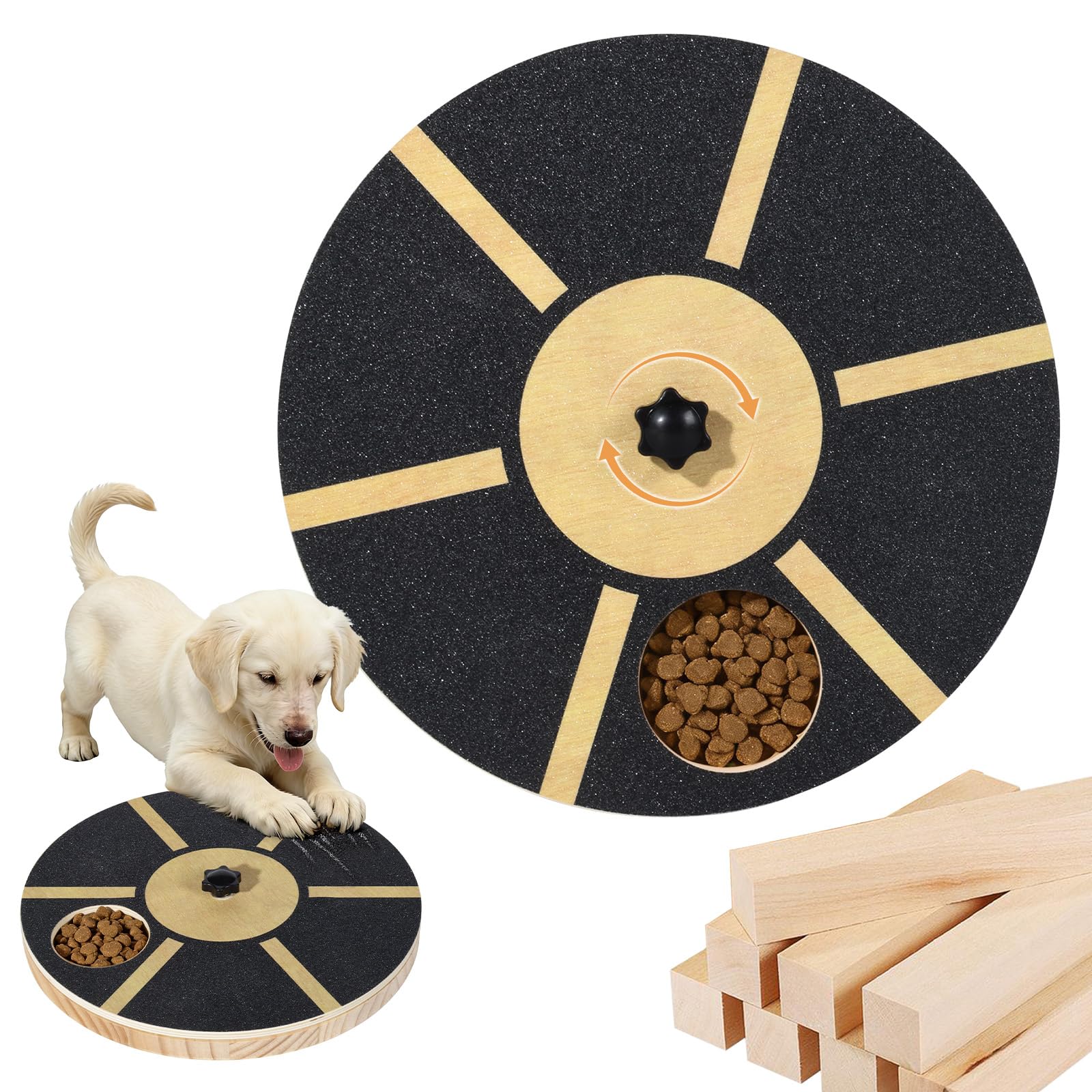 Scratch Board for Nails with 5 Treat Boxes,Rotatable Dog Nail ScratchBoard
