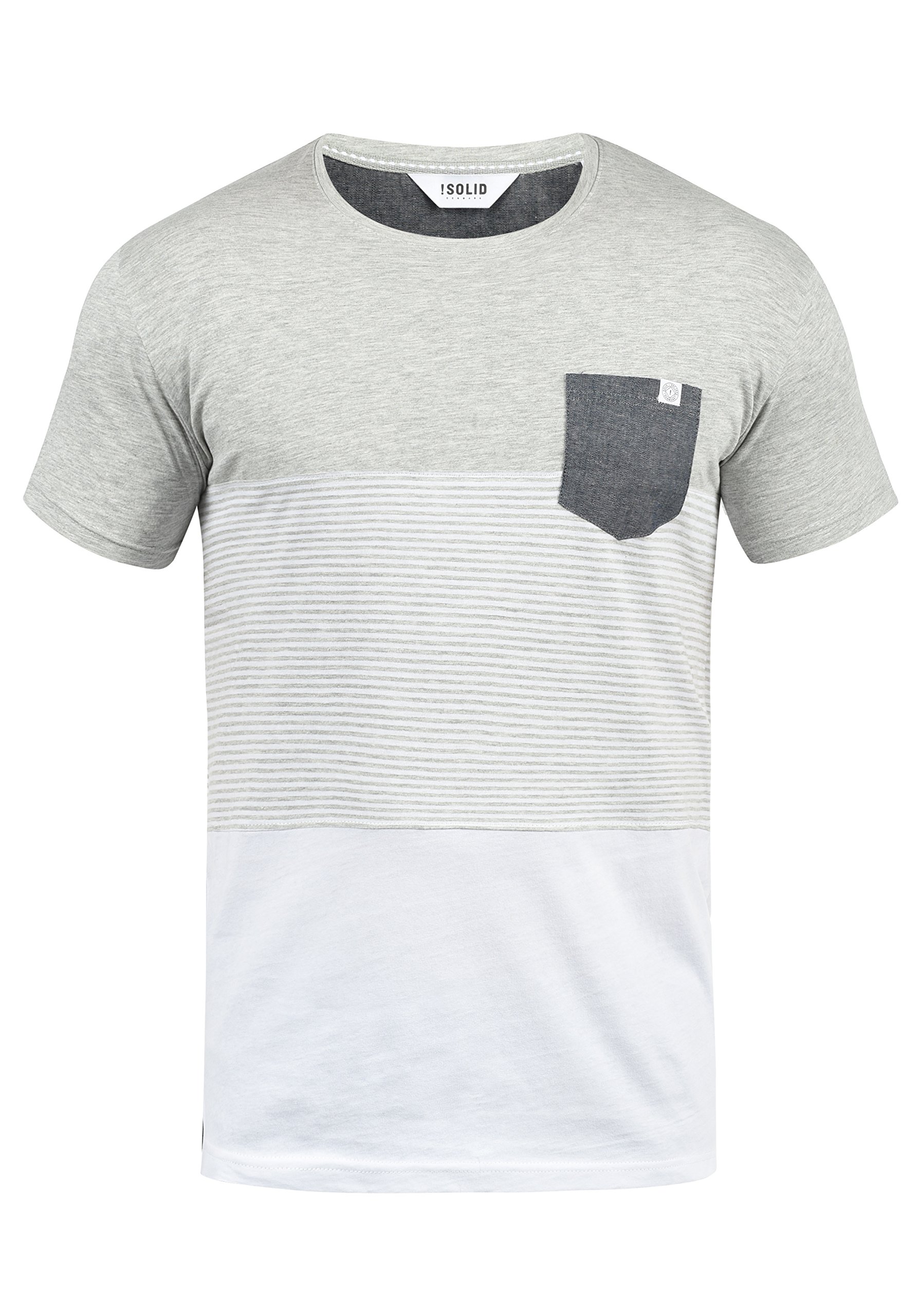 !Solid SDMalte Herren T-Shirt Kurzarm Shirt mit Streifen Rundhals-Ausschnitt Baumwollmischung Regular fit