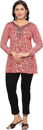 بلوزة نسائية هندية قصيرة من Maple Clothing، كورتي كورتا، ملابس هندية مطبوعة