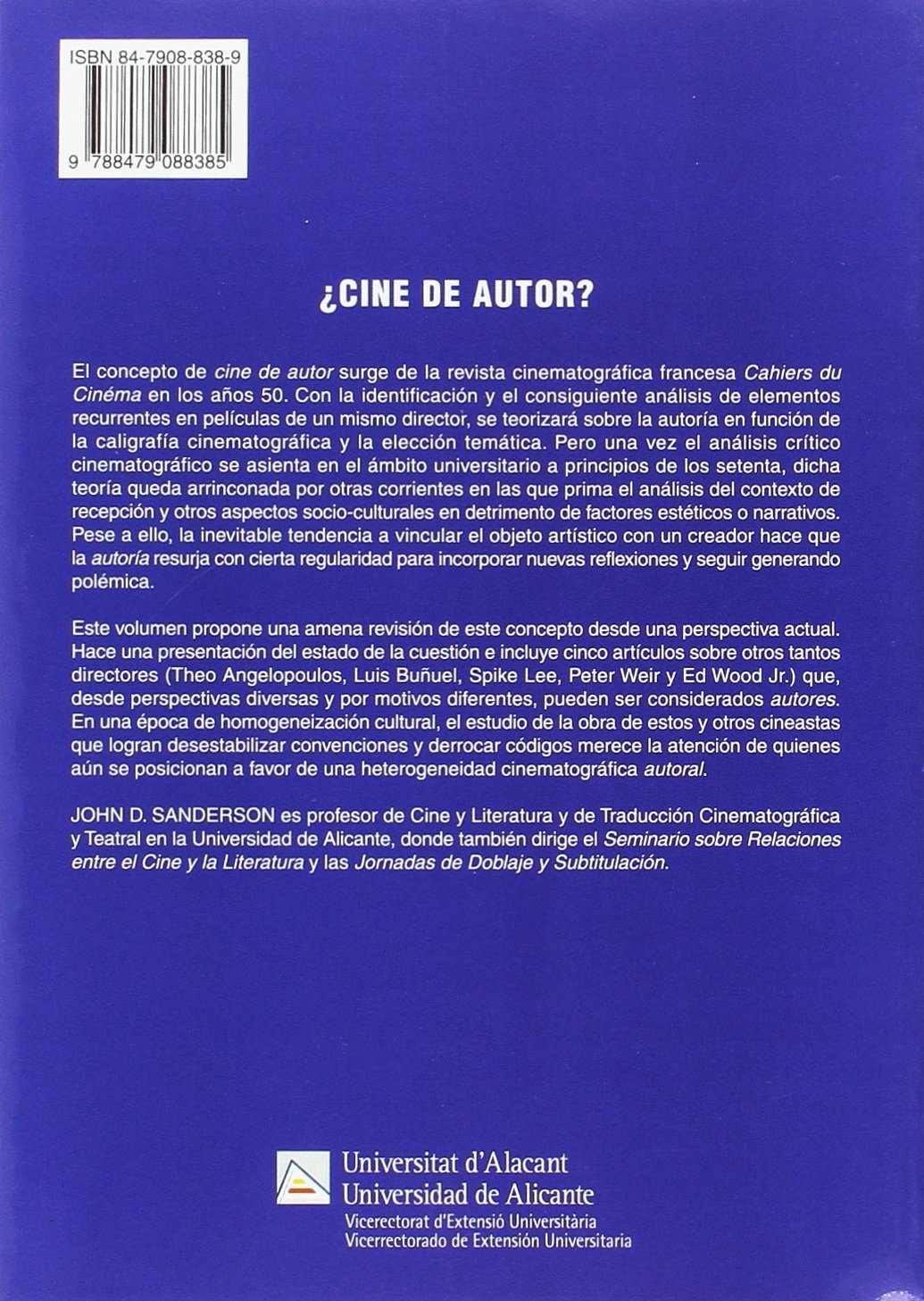 ¿Cine de autor? : revisión del concepto de autoría cinematográfica