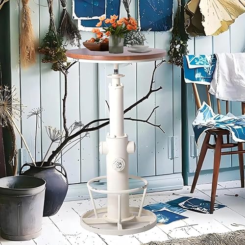 Topower Mesa de bar industrial de 38.58-48.43 pulgadas, ajustable para cocina, comedor, café, bistró, color blanco antiguo Azul antiguo,Verde