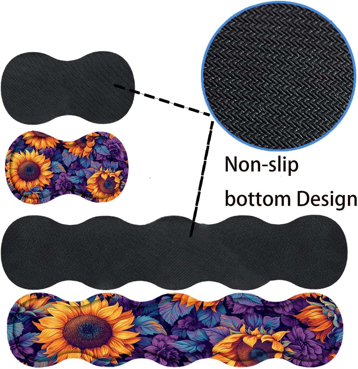 Keyboard Mouse Pad Set,Large Desk Pad+Keyboard Wrist Rest+Mouse Pad Wrist Support+Coaster,Easy Typing Pain Relief Non-Slip Mousepad Wrist Support Mousepad Set Home Office,Sunflower