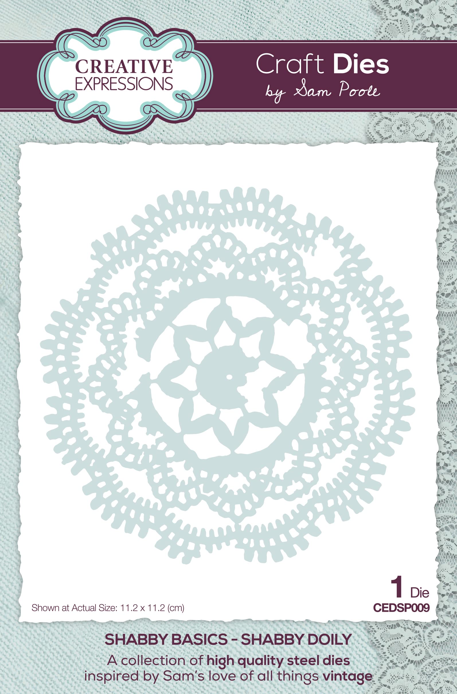 Creative Expressions Metal Sam Poole - Shabby Basics - Shabby Doily - Craft Die